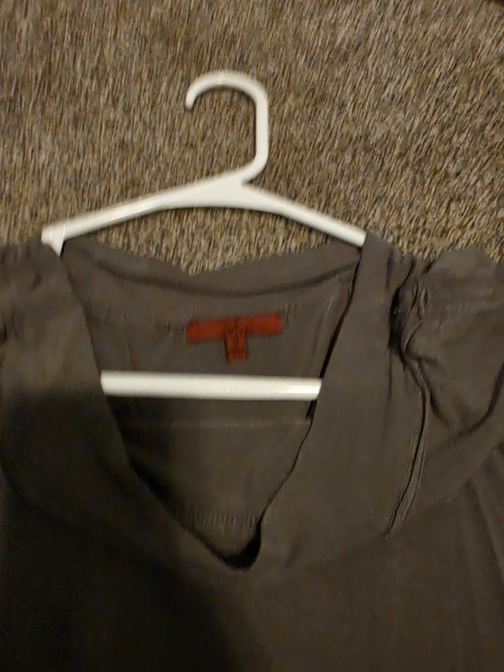 Women's V-Neck Puff Sleeve Top - Gray